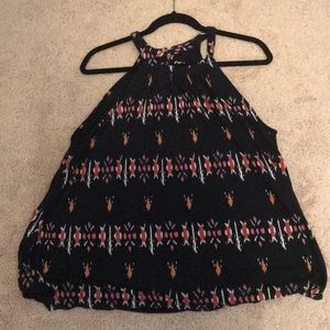 LOFT halter neck navy swing top